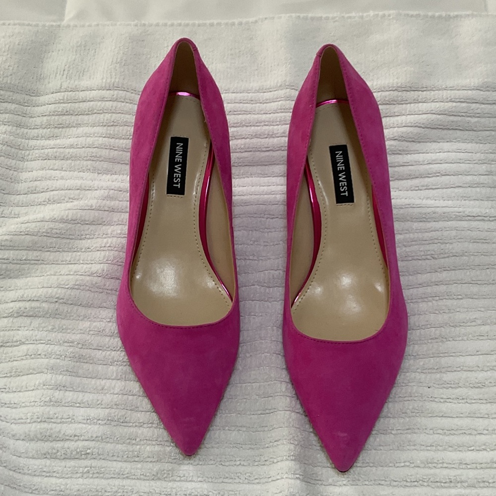 Nine West Hot Pink Suede Heels